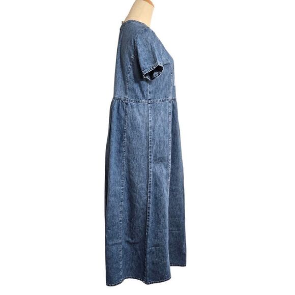 Studio East Vintage Blue Denim Graphic Maxi Dress - Picture 3 of 6